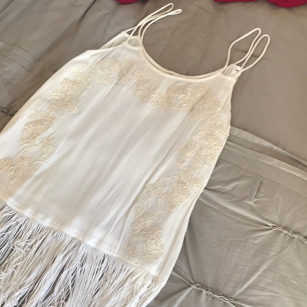 Sugar Lips Cream/White Fringe Tank